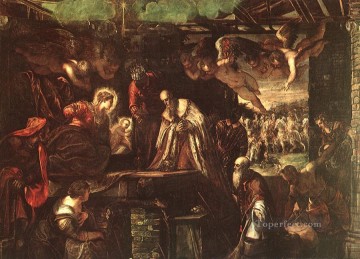 Adoración de los Magos Renacimiento italiano Tintoretto Pinturas al óleo